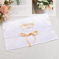 Haute qualité blanc soie Satin cheveux perruque sac de rangement enveloppe de luxe vêtements ceintures emballage Satin sac à poussière