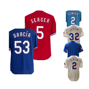Venta al por mayor de camisetas de béisbol 2026 nuevas y económicas, con costuras de alta calidad, del equipo estadounidense Texas, personalizadas para todos los jugadores: 53 <span class=keywords><strong>Garcia</strong></span>, 5 Seager, 6 Jung - Product Image 5