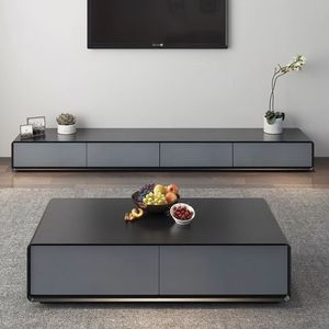 Juego de soporte de <span class=keywords><strong>TV</strong></span> y mesa de centro de estilo nórdico moderno, <span class=keywords><strong>muebles</strong></span> negros y grises <span class=keywords><strong>para</strong></span> sala de estar, comedor y uso en Hotel - Product Image 6