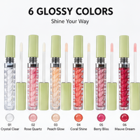 Nouveau gloss à lèvres minéral longue tenue avec tubes et boîte personnalisés à filetage interne, format échantillon, marque privée pour un look naturel