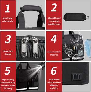 Sac médical national pour médecins et infirmières - Sac de secours en polyester imperméable avec compartiment pour traumatisme, rouge, EMS, sac de paramédic - Product Image 5