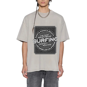 เสื้อยืดโอเวอร์ไซส์ผู้ชาย ผ้าคอตตอน 100% หนัก 220 กรัม พิมพ์ลายกราฟิกด้วยเทคนิคซิลค์สกรีน สำหรับฤดูร้อน รับสกรีนโลโก้ตามแบบ - Product Image 4