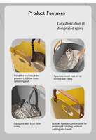 Bac à litière pour chat portable, extra large, anti-éclaboussures, en PP, design ouvert, grande capacité, pour la maison et l'extérieur