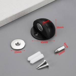 Butée de porte moderne en acier inoxydable avec tampon en caoutchouc, épaisseur 12 mm, installation facile, fixation à vis monotrou, robuste pour la maison - Product Image 3