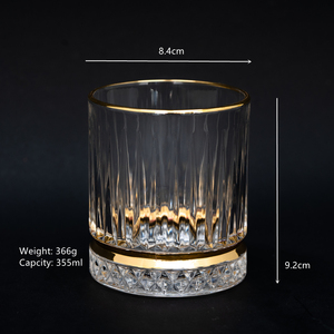 Ly <span class=keywords><strong>Whisky</strong></span> Thời Trang Cũ 12Oz Với Thiết Kế Vàng - Product Image 2
