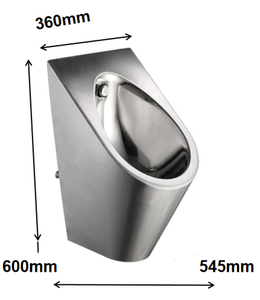 Urinario de Acero Inoxidable Montado en la Pared, Forma Rectangular, Descarga por Gravedad, Fácil de Limpiar, Diseño Industrial para Lugares Públicos - Product Image 2