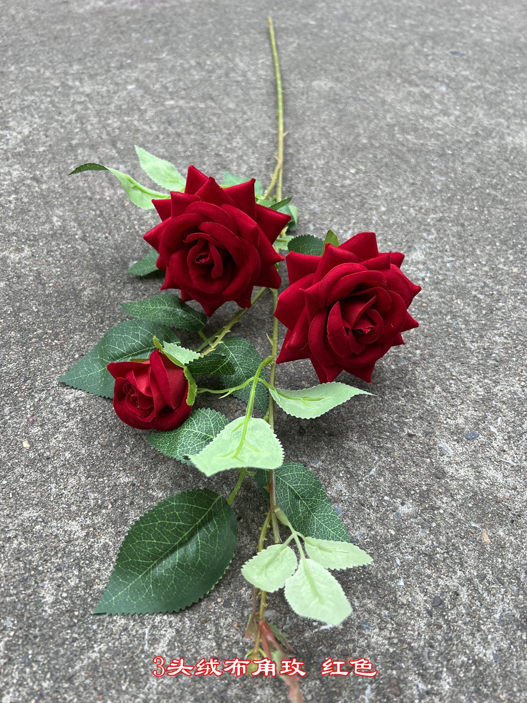 3-tête flanelle angle rose rouge