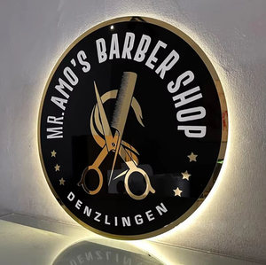 Insegna Logo 3D Retroilluminata in Acrilico Dorato Personalizzata per Boutique, Salone di Bellezza, Spa, Studio di Parrucchiere, Reception - Product Image 6