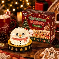 Boîte Mystère de Noël : Jouet Squishy Anti-stress en Poudre de Maltose, Figurines Père Noël, Bonhomme de Neige, Renne, Bonhomme en Pain d'Épices, Bonbons