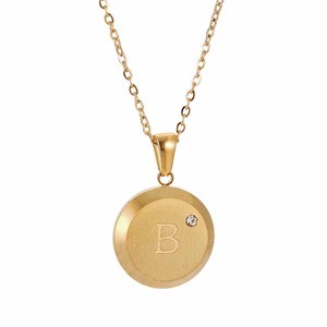 Collares de Moneda con Iniciales Inglesas Chapados en Oro de 18K para Mujer, Colgante de Letra del Alfabeto, Cadena de Oro, Amuleto, Joyería Fina de Diseñador - Product Image 2