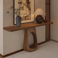 Table d'angle en bois massif de style chinois : Décoration luxueuse de style hôtelier pour entrées, couloirs et salons