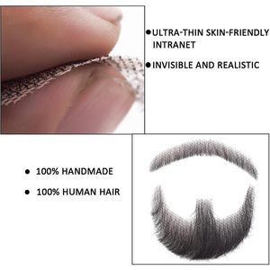 Ensemble de fausse <span class=keywords><strong>barbe</strong></span> et moustache en cheveux humains de qualité supérieure - Entièrement noué à <span class=keywords><strong>la</strong></span> main, <span class=keywords><strong>barbe</strong></span> de chèvre naturelle ultra-réaliste pour hommes, cosplay et usage quotidien - Product Image 5
