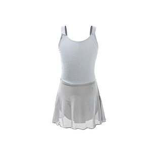 Justaucorps de ballet pour filles à bretelles larges, imprimé brodé, tenue de gymnastique, robe de danse légère en maille pour tout-petits - Product Image 2