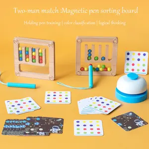 New Montessori Wooden Magnetic Walking Bead Exercise Logical Thinking Educational Wooden Battle Game Toys