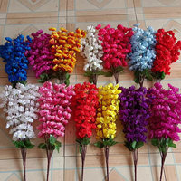 Bouquet de fleurs artificielles à 7 branches de pêcher et à 9 branches de fleurs artificielles pour la décoration de mariage, vente chaude