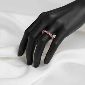 14KT Gold Certified Natural Gemstone and Natural Diamond Exquisite <b>Eternity</b> Band - Product Image 5