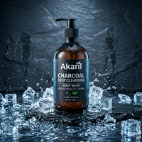 Gel Douche Rafraîchissant au Menthol Akaril, Blanchissant, Hydratant, Effets Éclaircissants et Nourrissants, Déodorant, Soin Corporel pour l'Été