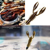 Leurre souple réaliste flottant de 2,5 pouces en forme d'écrevisse, appât pour la pêche au bar et à la perche, leurre réaliste en forme de crevette à haute flottabilité
