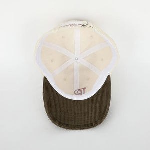 Chapeau en velours côtelé beige pour hommes et femmes avec logo brodé tendance personnalisé 6 panneaux Casquette de golf de baseball OEM unisexe de haute qualité - Product Image 6