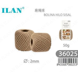 Filo di sisal Ilan in pallina da 2 mm, 50 g, per artigianato e cucito - Product Image 1