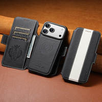 Cocok untuk iPhone 18promax Flip Phone case, Slot Kartu, Magnetik, 17pro, Stand Pengisian Daya Nirkabel, Dompet, Casing Kulit