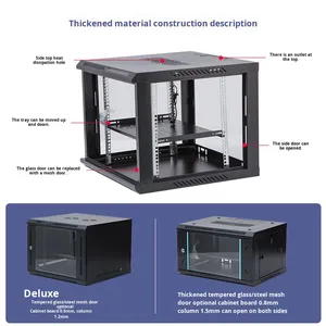 OEM/ODM 4U 6U 9U 12U Modularer Wandmontierter 19-Zoll-Serverschrank aus Kaltgewalztem Stahl mit IP20-Schutz auf Lager - Product Image 3