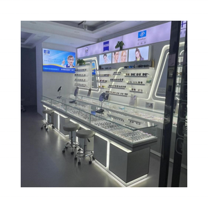 Tùy chỉnh LED chiếu sáng vòng treo tường Kính mát cửa hàng đồ nội thất kính hiển thị Kệ Mall kiosk cho cửa hàng quang học - Product Image 5