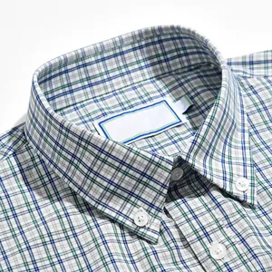 Cotton Button Down Shirt Button Up Shirt Mens Wholesale Spring New Design Plaid Cotton Long Sleeve Plus Size Shirt