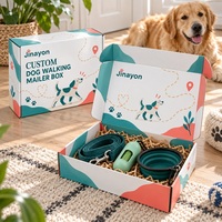 Boîte d'expédition écologique personnalisée pour promenades avec les chiens, avec doublure en éponge et fermeture à rabat, en papier, pour emballage e-commerce
