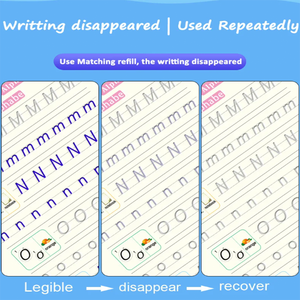 สมุดบันทึกแบบสันเกลียวพร้อมหมึกวิเศษลบได้ สำหรับเด็กก่อนวัยเรียน หน้าพิมพ์สำหรับฝึกเขียน ใช้ซ้ำได้ เป็นของขวัญสำหรับเด็ก - Product Image 4
