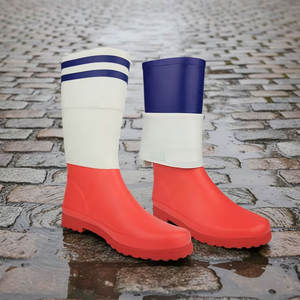 Bottes <span class=keywords><strong>Wellington</strong></span> mi-hautes pour femme, tendance, motif drapeau, imperméables, en caoutchouc, pour le printemps, l'été, l'hiver et l'automne - Product Image 2