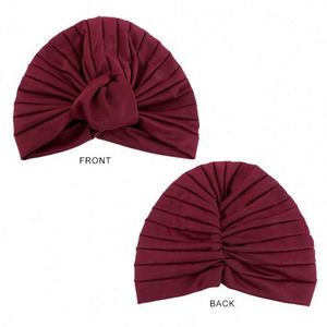 Vente en gros d'accessoires de mode pour cheveux avec logo personnalisé, turbans de couleur unie en POLYESTER SPANDEX, grand nœud, foulard musulman pour femmes, toutes saisons - Product Image 3