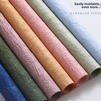 Papier crépon texturé froissé à motif pierre, style professionnel, pour emballage de bouquets de fleurs fraîches