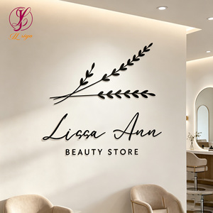 Enseigne LED décorative en acrylique doré 3D pour extérieur, parfaite pour parcs, salons de manucure, spas et logos d'entreprise – Autocollant <span class=keywords><strong>mural</strong></span> professionnel - Product Image 4