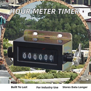 Compteur horaire mécanique pour engins de chantier, design carré, alimentation CC, affichage LCD, stockage de données sur 10 ans, usage industriel - Product Image 2