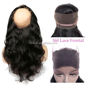 Commercio all'ingrosso brasiliano 360 Lace frontale naturale pieno pizzo frontale 100% estensione dei capelli umani può legare una coda di cavallo - Product Image 2