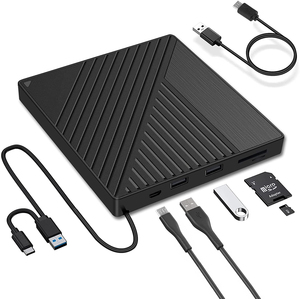 Đầu <span class=keywords><strong>DVD</strong></span> Cắm Và Phát Type-C Có Đầu Đọc Thẻ <span class=keywords><strong>USB</strong></span> Hub <span class=keywords><strong>SD</strong></span> + TF Cho MacBook Pro Air, Windows, Linux Ổ Đĩa CD Gắn Ngoài - Product Image 3