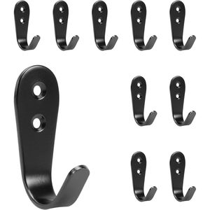 NearMoon Heavy-Duty in acciaio inossidabile appendiabiti a parete appendiabiti a prova di ruggine con finitura nera opaca confezione da 10 per - Product Image 1