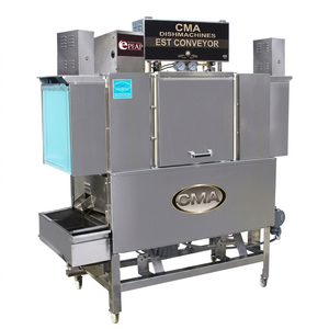 Lave-vaisselle à convoyeur basse température CMA Dishmachines EST-66L 66 pouces, 242 plateaux par heure - Product Image 1