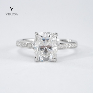 Alta Qualidade 3.0CT Mossanite Mulheres Jóias De Casamento S925 Sterling Silver Pass <span class=keywords><strong>Tester</strong></span> Diamante VVS GRA Moissanite Anel De Noivado - Product Image 2