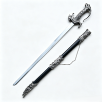Épée décorative populaire de 94 cm et 1,1 kg avec motif de dragon oriental, disponible avec fourreau noir et argenté pour collection de cosplay
