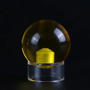 शुद्ध एक्रिलिक क्रिस्टल गेंद पारदर्शी 2 व्यास Lucite क्षेत्र छेद के साथ चिकनी खत्म करतब दिखाने गेंद