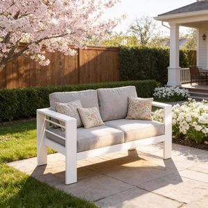 Ensemble <span class=keywords><strong>de</strong></span> meubles <span class=keywords><strong>de</strong></span> patio en <span class=keywords><strong>aluminium</strong></span> gris argenté, 4 pièces, avec coussin en polyester <span class=keywords><strong>de</strong></span> 10 cm, pour l'extérieur, la terrasse, le <span class=keywords><strong>jardin</strong></span> - Product Image 2