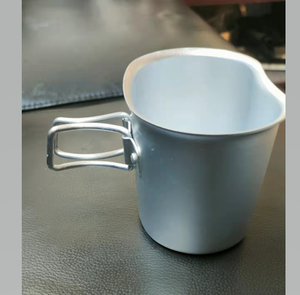 Tasses en aluminium 0,5L 0,6L 500ml 600ml pour le camping en plein air avec 2 poignées pliables, tasse de camping en aluminium - Product Image 1