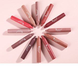 Crayon à lèvres mat nude 12 couleurs, marque privée, nouveau maquillage minéral waterproof avec effet hydratant longue durée pour filles - Product Image 4