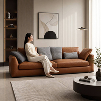 Ensemble de canapés modulaires en cuir PU YUANCHANG, style moderne, en forme de L, avec pieds en acier inoxydable, canapé-lit, mousse haute densité, pour salon
