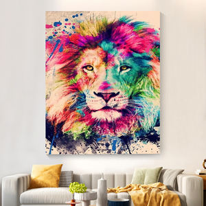 Kit per Dipingere con i Numeri Fai-da-Te con Design <span class=keywords><strong>Leone</strong></span>, Vernice Acrilica e Tela di Alta Qualità per Decorazione Casa - Product Image 2