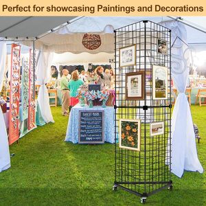 Yihe hình tam giác <span class=keywords><strong>gridwall</strong></span> Bảng hiển thị đứng 6-kệ hiện đại màu đen dây Khung cán cơ sở bánh 24 "x 68" nhà bán lẻ thương mại - Product Image 2