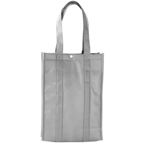 Rompi tas kain daur ulang antitenun murah pola logo kustom dapat menyimpan makanan atau paket pakaian