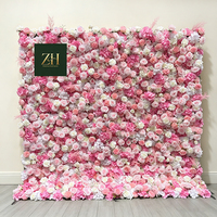Rideau mural en tissu de fleurs de soie faites à la main, roses roses et rouges, pour fond de photographie, vente en gros
